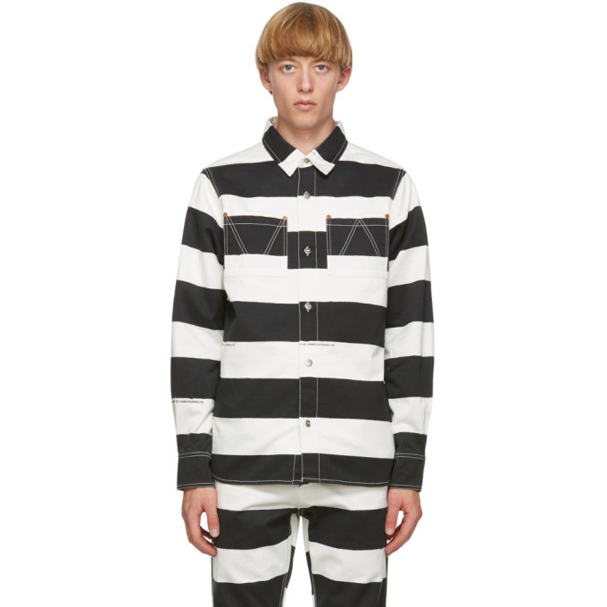 Photo: Vyner Articles Black and White Stripe Print Worker Shirt