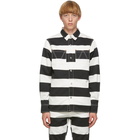 Vyner Articles Black and White Stripe Print Worker Shirt