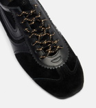 Dries Van Noten Leather-trimmed suede sneakers