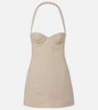 Magda Butrym Halterneck linen minidress