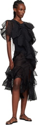 YOHJI YAMAMOTO Black Darts 3D Midi Skirt