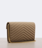 Saint Laurent Cassandre matelassé leather wallet on chain