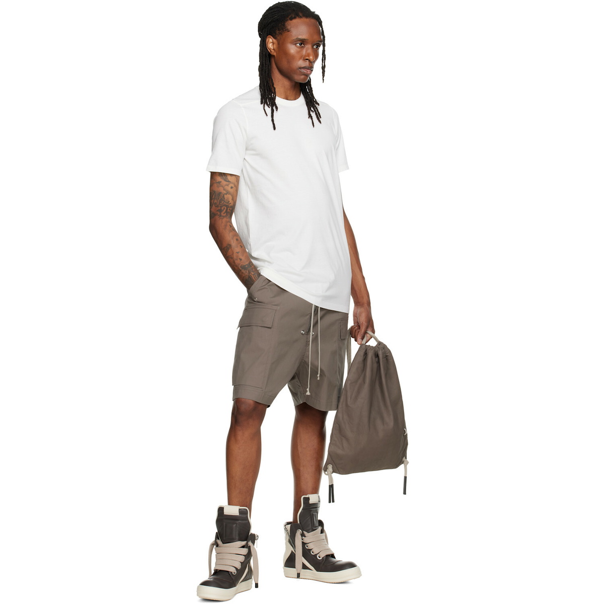 Rick Owens Gray Tower Cargobela Shorts