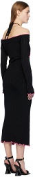 Versace Jeans Couture Black V-Emblem Midi Dress