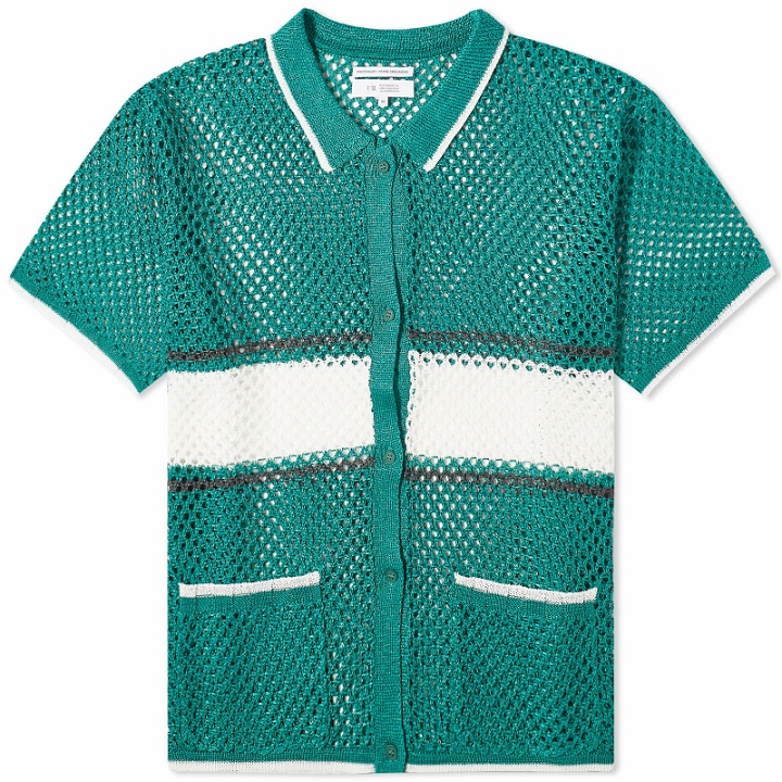 Photo: F/CE. Men's Mesh Knitted Short Sleeve Shirt in Green