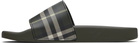 Burberry Green Check Slides