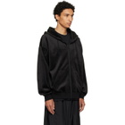 Y-3 Black Velvet Corduroy Zipper Hoodie