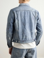 John Elliott - Thumper Type III Distressed Paint-Splattered Selvedge Denim Trucker Jacket - Blue