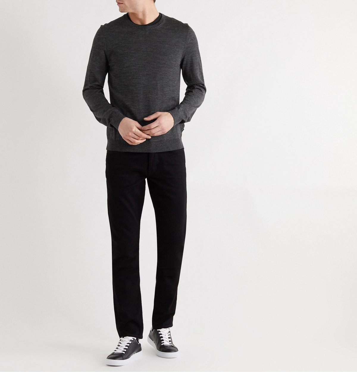 HUGO - Slim-fit V-neck sweater in virgin wool