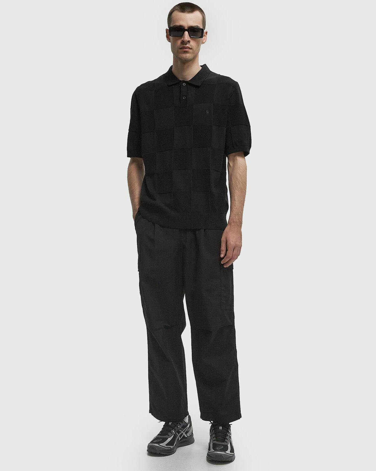 Carhartt WIP S/S Checker Polo Black Men