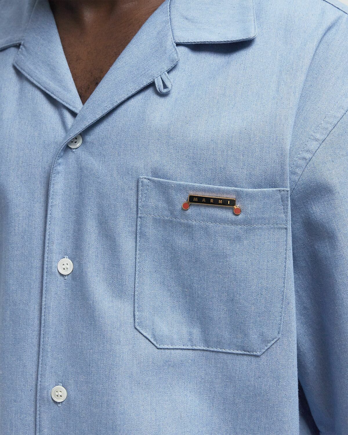 Marni SHIRT Blue Mens Shortsleefe