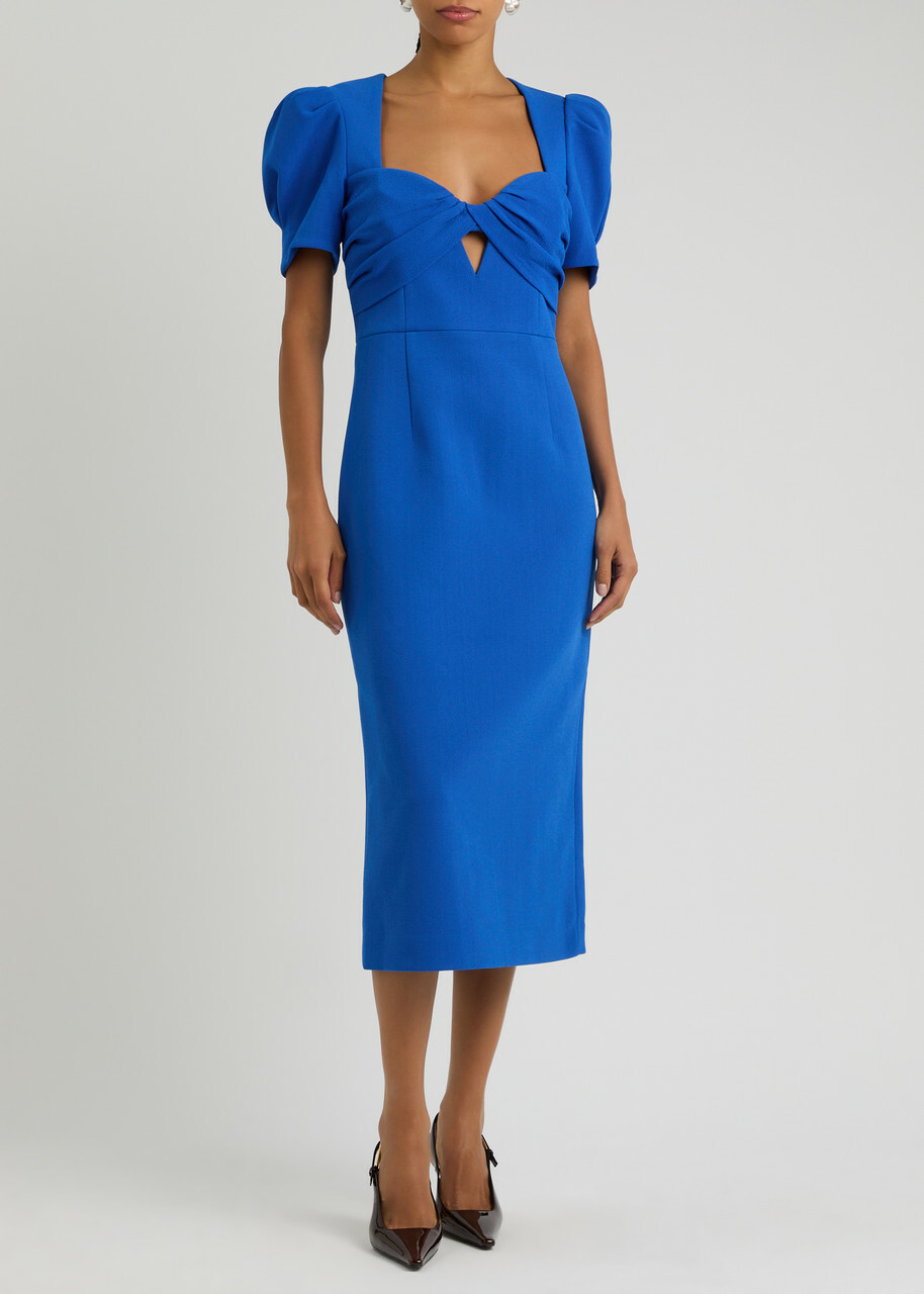 Rebecca Vallance Antonella Crepe Midi Dress Blue Rebecca Vallance