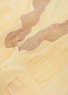 Rixo Daniela Lace-trim Silk top Yellow