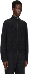 Palmes Gray Knitted Zip Sweater