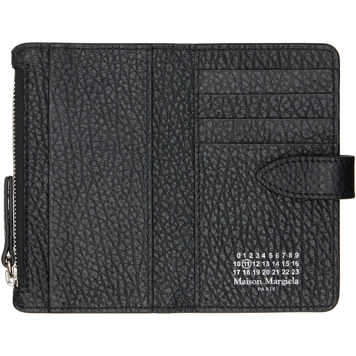 Maison Margiela Black Four Stitches Zip Card Holder