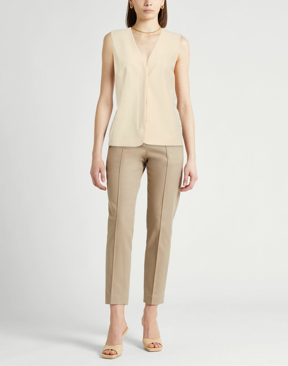 Semicouture Womens Tailored Vest in Beige