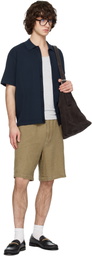 Solid Homme Khaki Linen Shorts