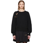 Versace Black Oversized Safety Pin Sweater