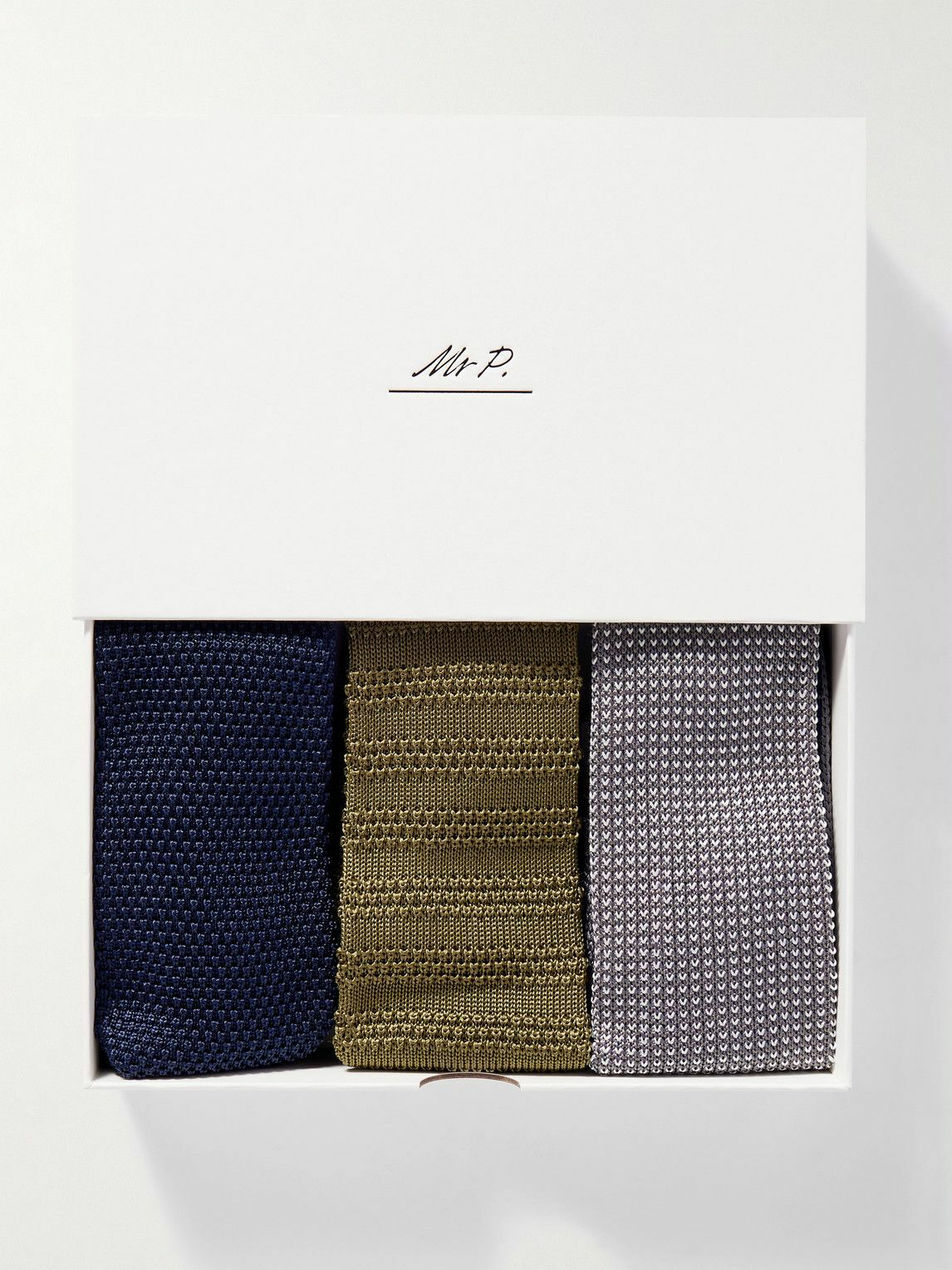 Mr P. - Set of Three 7cm Knitted Silk Ties