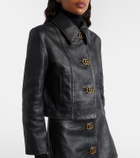 Gucci Double G leather jacket