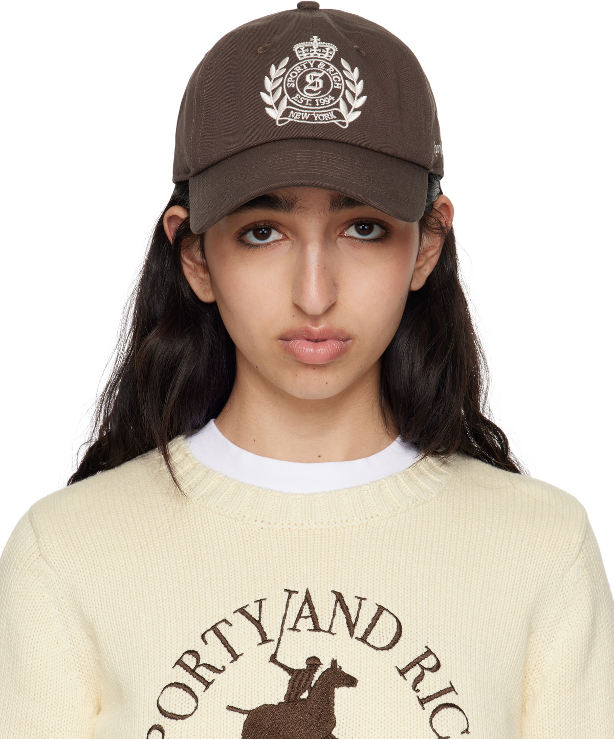 Sporty & Rich Off-White & Red Rizzoli Tennis Cap Sporty & Rich