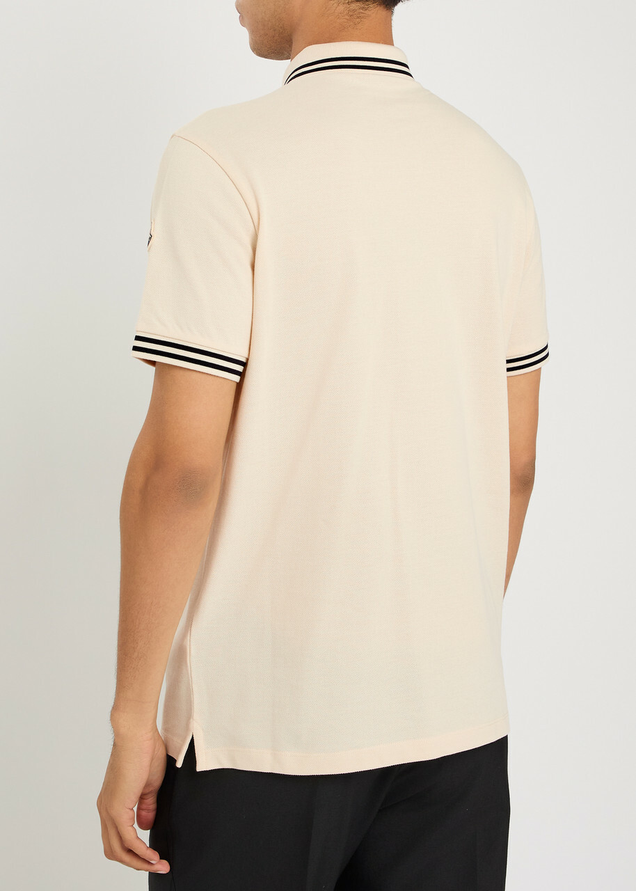 Moncler Logo-embroidered Piqué Cotton Polo Shirt Multicoloured 1