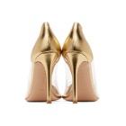 Gianvito Rossi Gold Patent Plexi 105 Heels