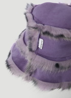 Shearling Bucket Hat in Purple