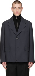 Solid Homme Navy Buttoned Blazer