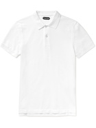 TOM FORD - Garment-Dyed Cotton-Piqué Polo Shirt - White