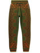 AMIRI - Tapered Bandana-Jacquard Cotton and Cashmere-Blend Sweatpants - Green