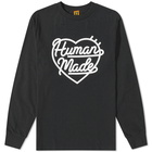 Human Made Men's Long Sleeve Heart T-Shirt in Black