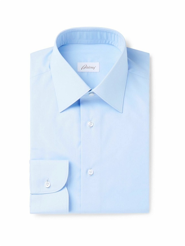 Photo: Brioni - Light-Blue Cotton-Poplin Shirt - Blue