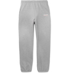 Balenciaga - Logo-Print Mélange Loopback Cotton-Jersey Sweatpants - Men - Gray