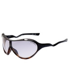 Le Specs x No Problemo Iris Sunglasses in Black/Tort/Smoke Grad 