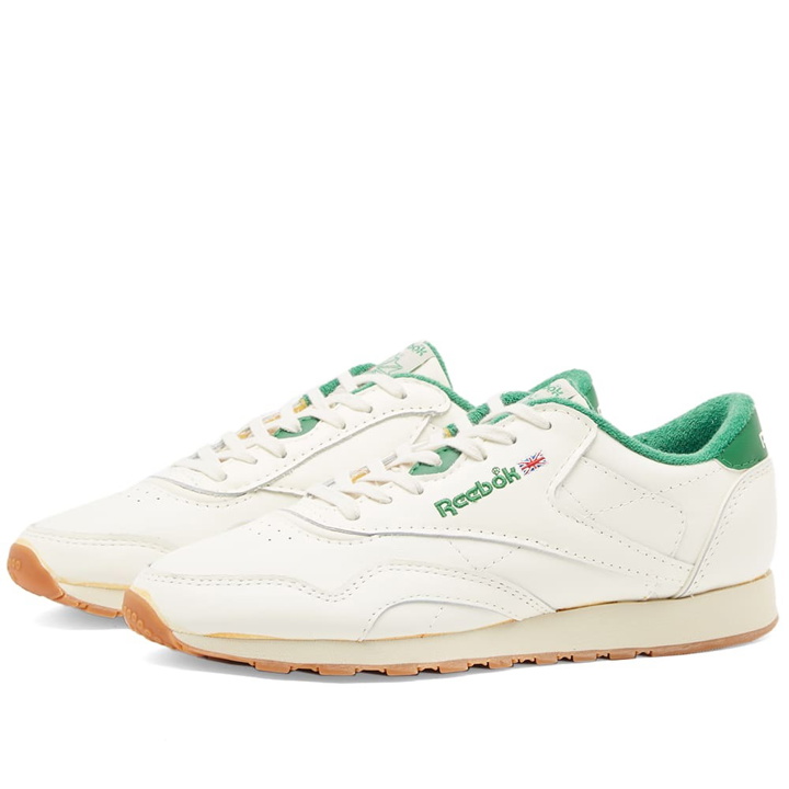 Photo: Reebok Men's Classic Leather Plus Sneakers in Chalk/Glen Green/Alabaster