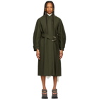 JW Anderson Green Slim Collar D-Ring Trench Coat
