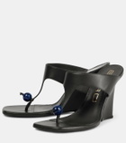 Etro 90 leather wedge sandals