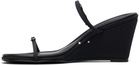 St. Agni Black Petit Belt Detail Wedge Heeled Sandals