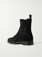 Brunello Cucinelli - Waxed-Suede Chelsea Boots - Black