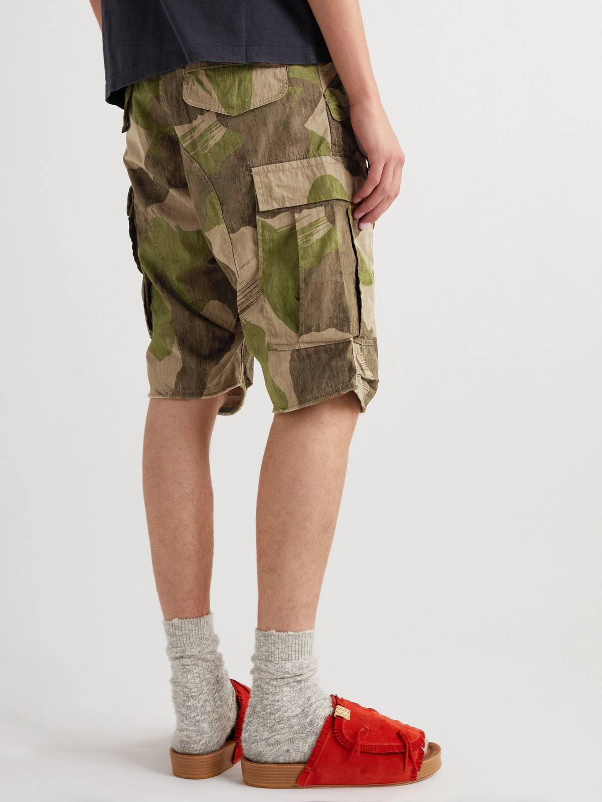 Visvim - Eiger Camouflage-Print Cotton-Blend Cargo Shorts - Green 