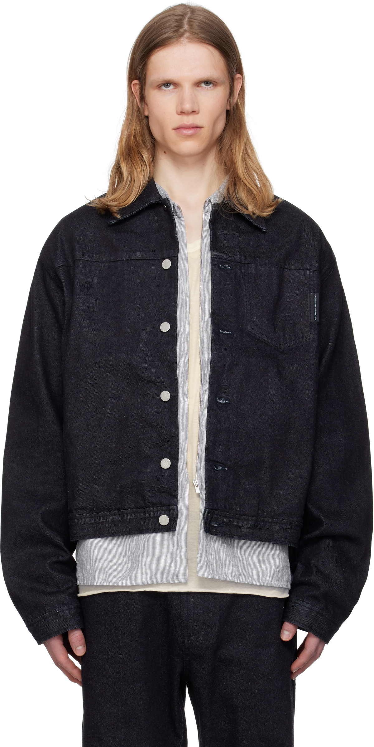 POST ARCHIVE FACTION (PAF) Navy 8.0 Right Denim Jacket Post