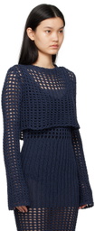 Elleme Navy Low Back Sweater