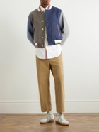 Thom Browne - Colour-Block Brushed Wool and Cashmere-Blend Bomber Jacket - Blue
