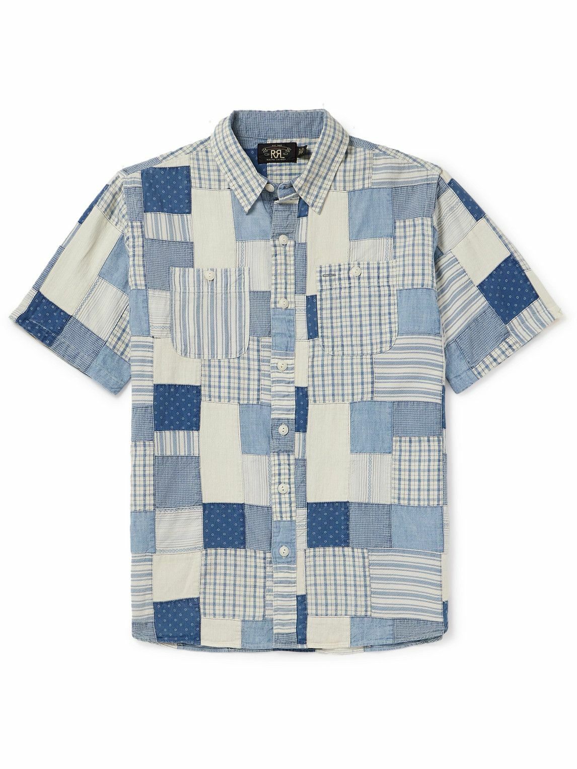 RRL - Farrell Patchwork Cotton Shirt - Blue RRL