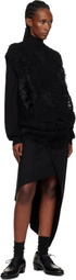 Junya Watanabe Black Patchwork V-Neck Sweater Vest