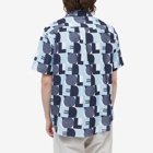 Drole de Monsieur Men's Drôle de Monsieur Geo Print Vacation Shirt in Blue