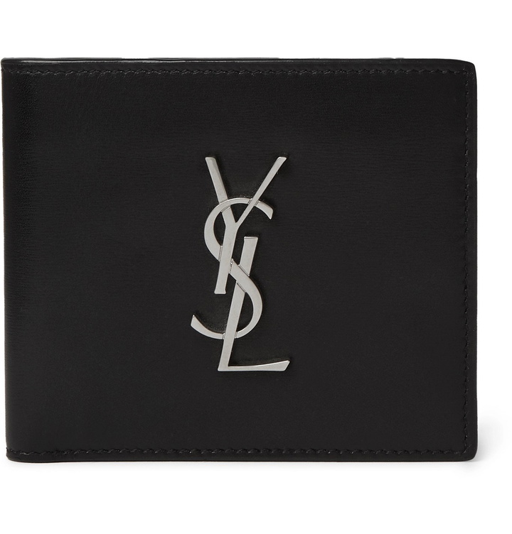 Photo: SAINT LAURENT - Logo-Appliquéd Leather Billfold Wallet - Black