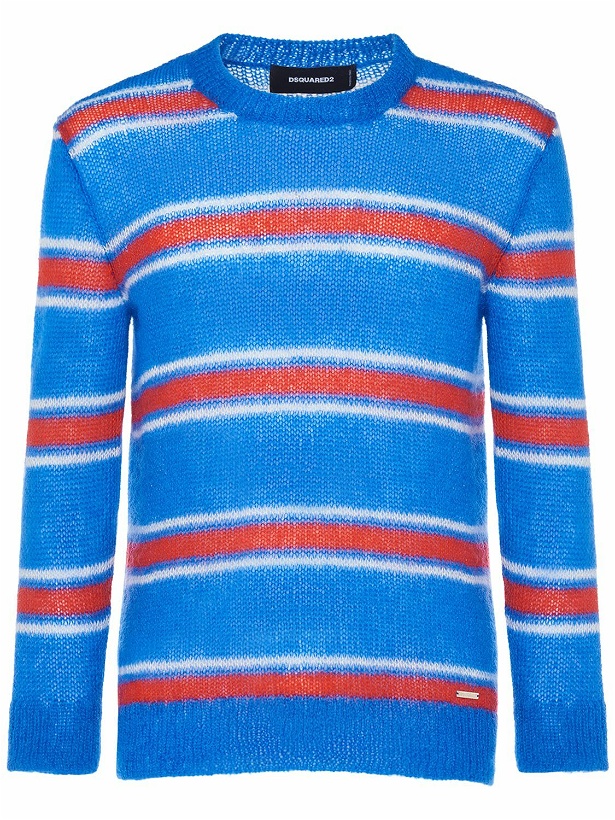 Photo: DSQUARED2 - Striped Mohair Blend Crewneck Sweater
