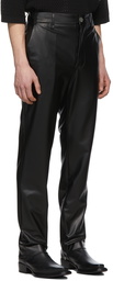 Song for the Mute Black Faux-Leather Zip-Up Cigarette Trousers